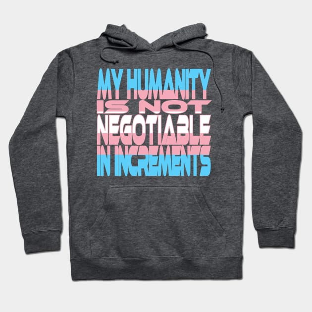 My Humanity is Not Negotiable in Increments Idium Series (Blue, Pink, White) Hoodie by Village Values